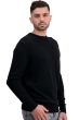 Cachemire pull homme col rond touraine first noir m
