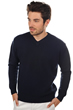 Cachemire pull homme col v atman marine fonce s