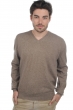 Cachemire pull homme col v gaspard natural brown xs