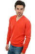 Cachemire pull homme col v hippolyte 4f corail lumineux m