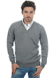 Cachemire pull homme col v hippolyte 4f gris chine m