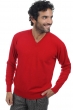 Cachemire pull homme col v hippolyte rouge 2xl