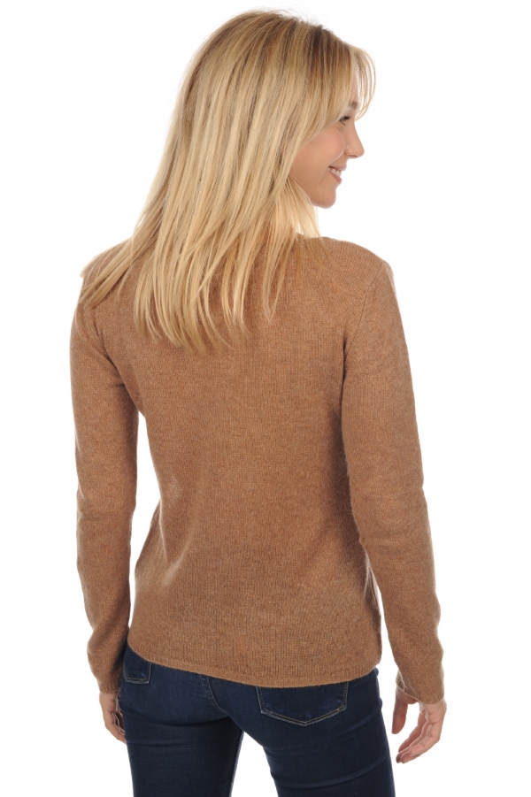 Cachemire pull femme col rond caleen camel chine xs