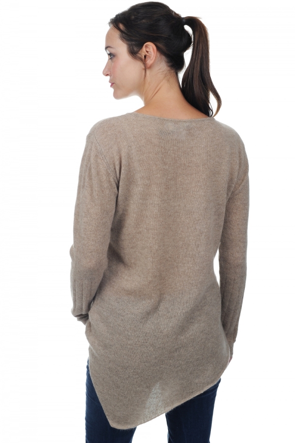 Cachemire pull femme col rond zaia natural brown xs
