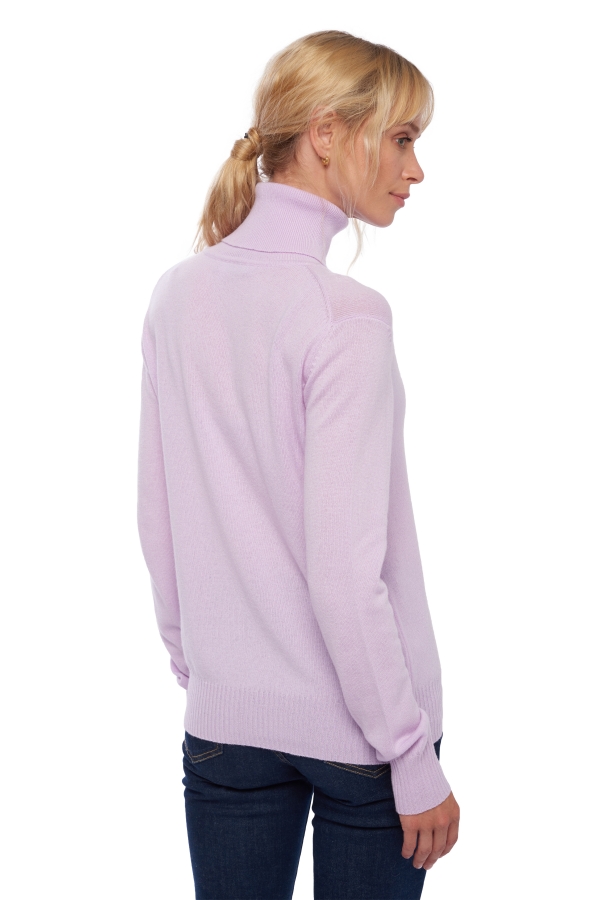 Cachemire pull femme col roule lili lilas s