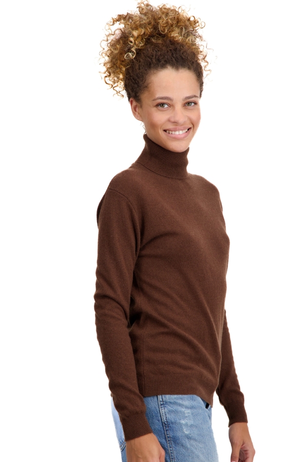 Cachemire pull femme col roule tale first dark camel xl