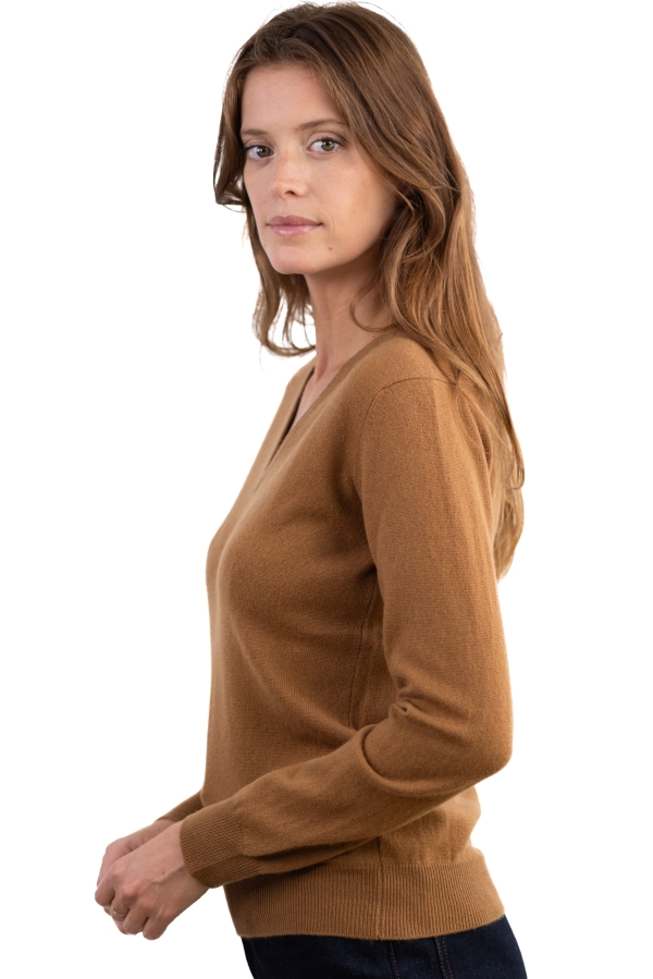 Cachemire pull femme col v faustine butterscotch s