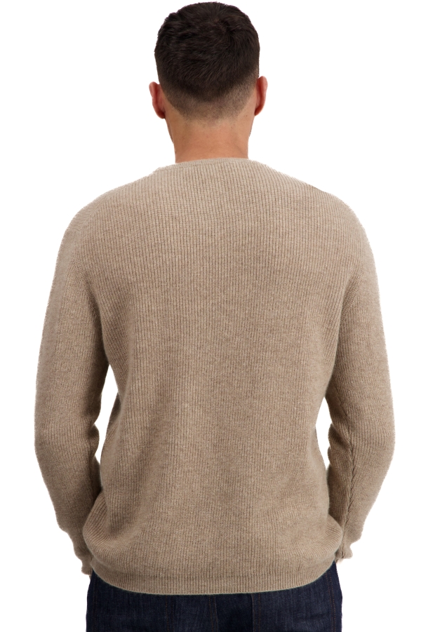 Cachemire pull homme col rond taima natural brown s