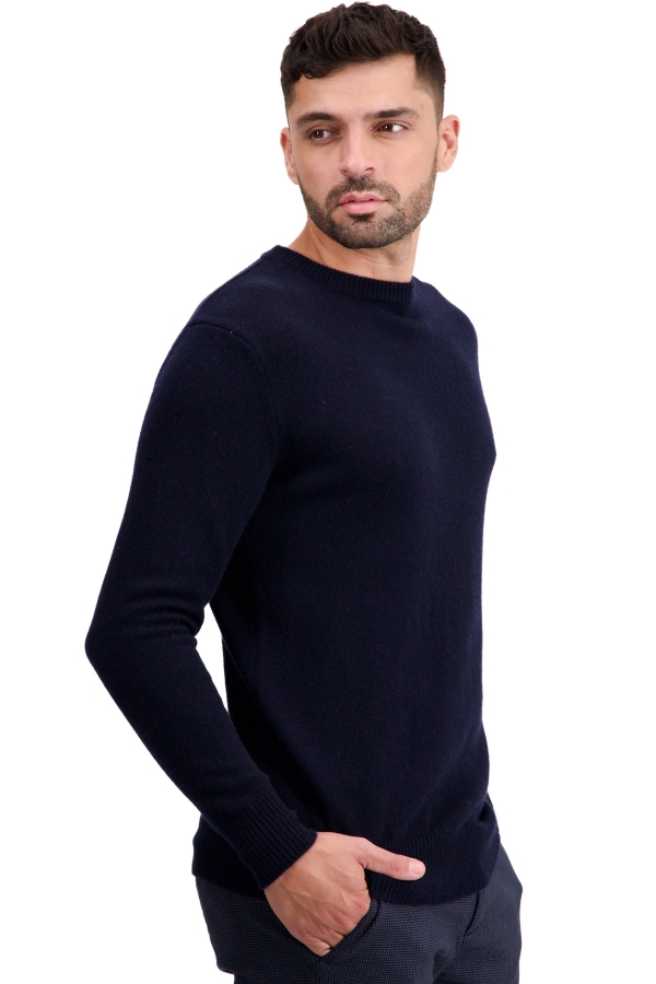 Cachemire pull homme col rond touraine first marine fonce s