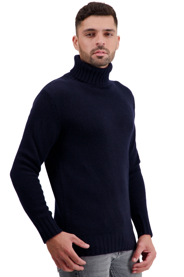 Cachemire pull homme col roule tobago first marine fonce xl