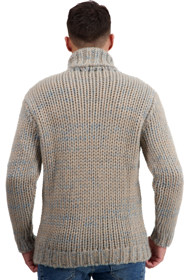 Cachemire pull homme col roule togo natural brown manor blue natural beige s
