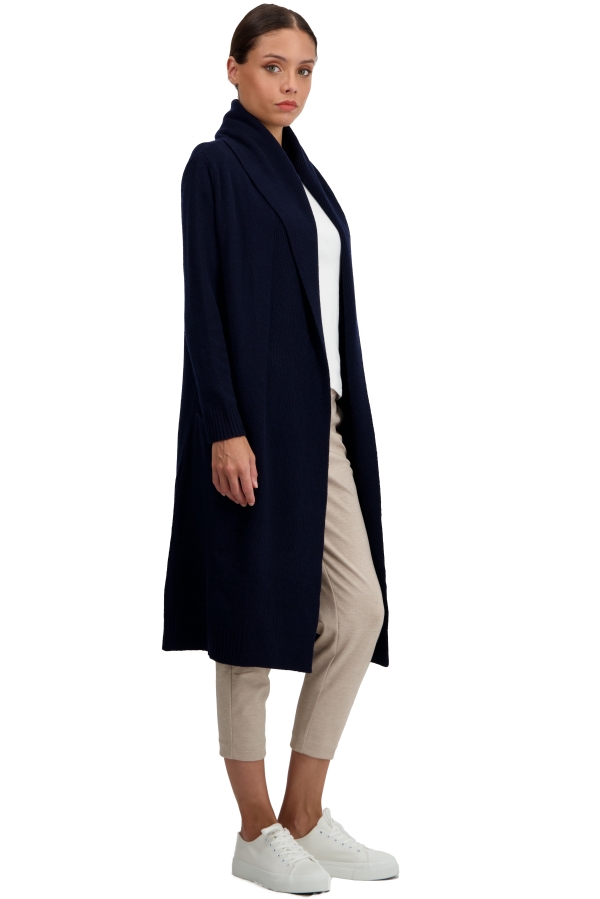 Cachemire robe manteau femme thonon marine fonce 3xl