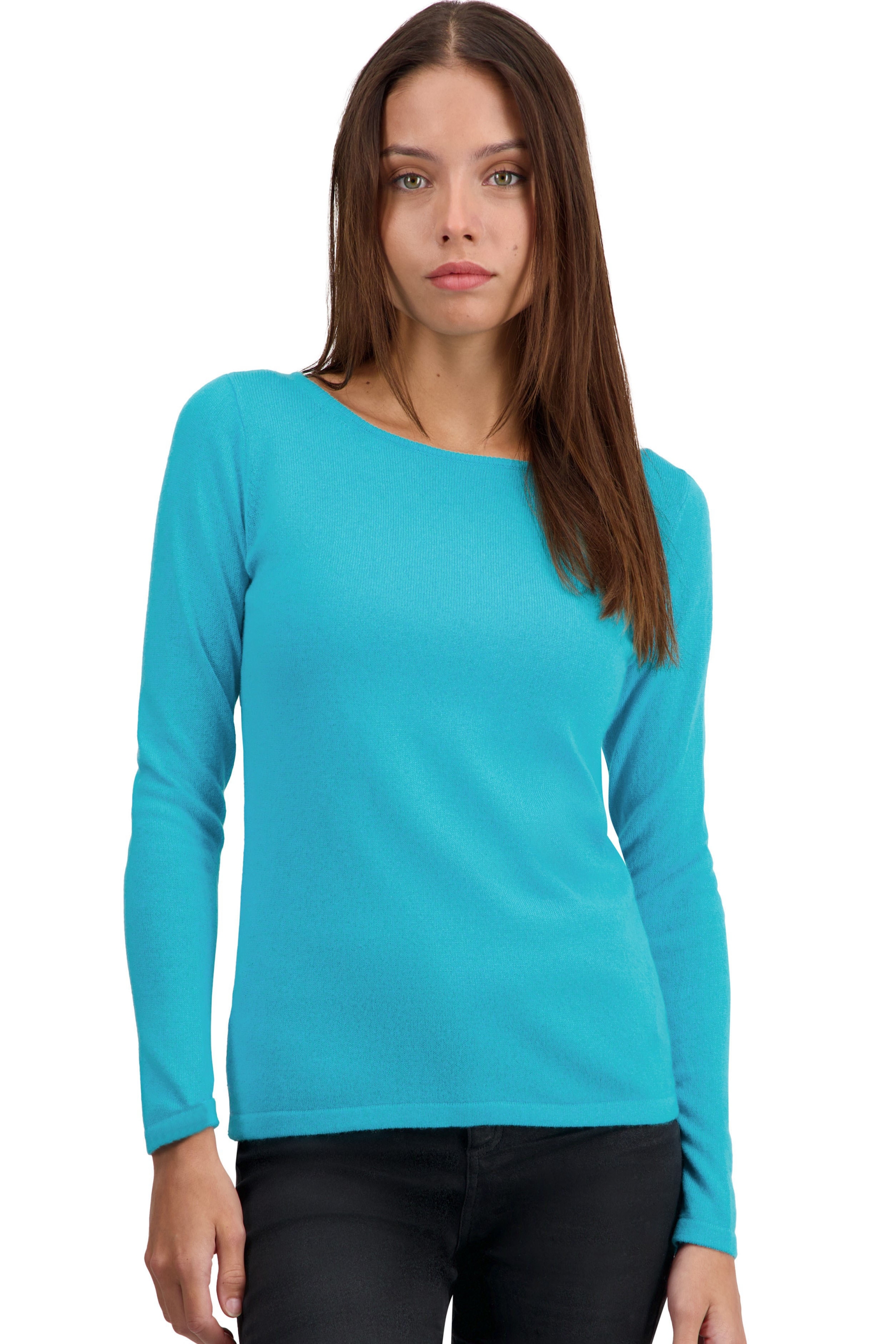 Cachemire pull femme col rond tennessy first kingfisher l