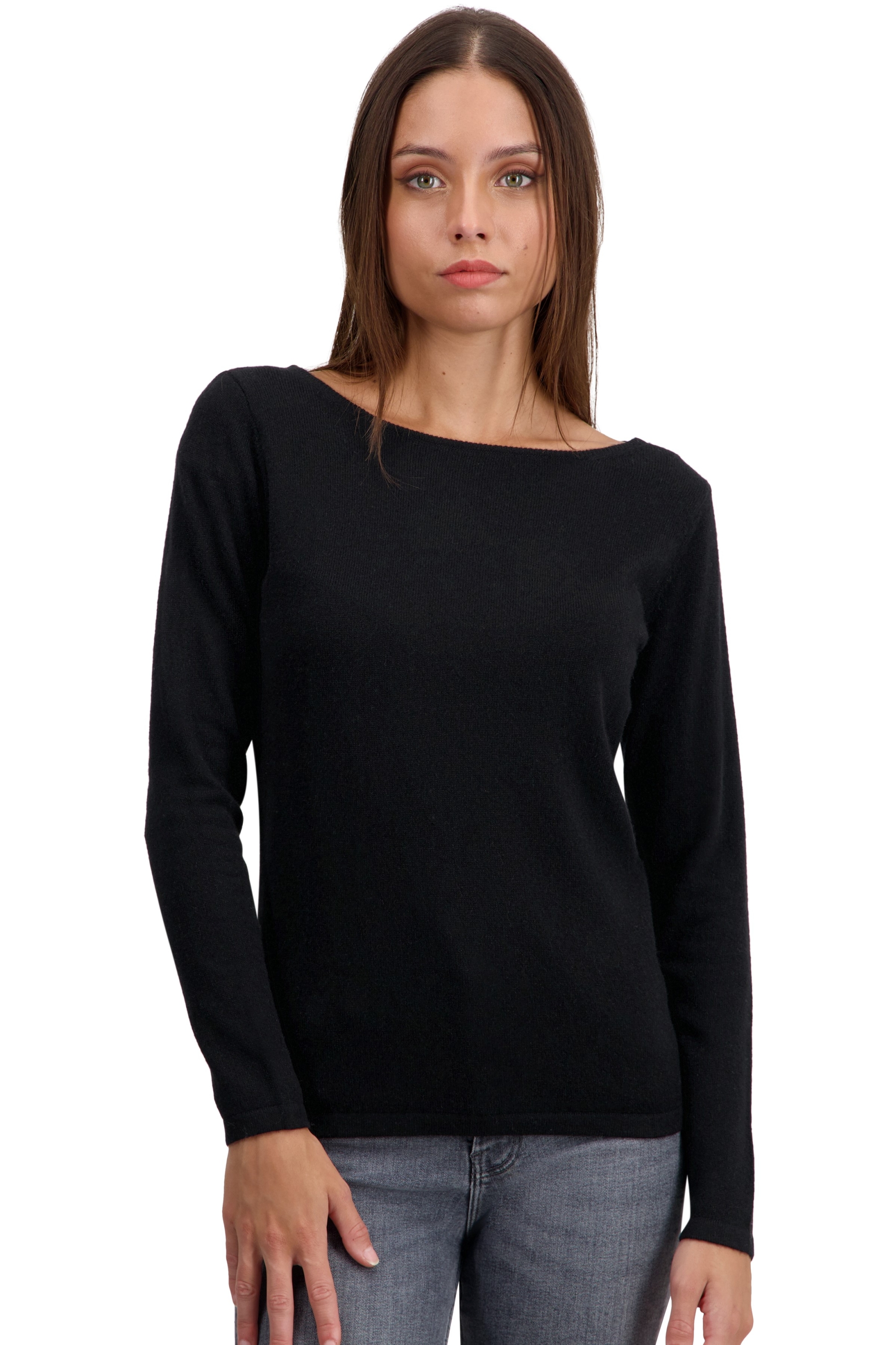 Cachemire pull femme col rond tennessy first noir s