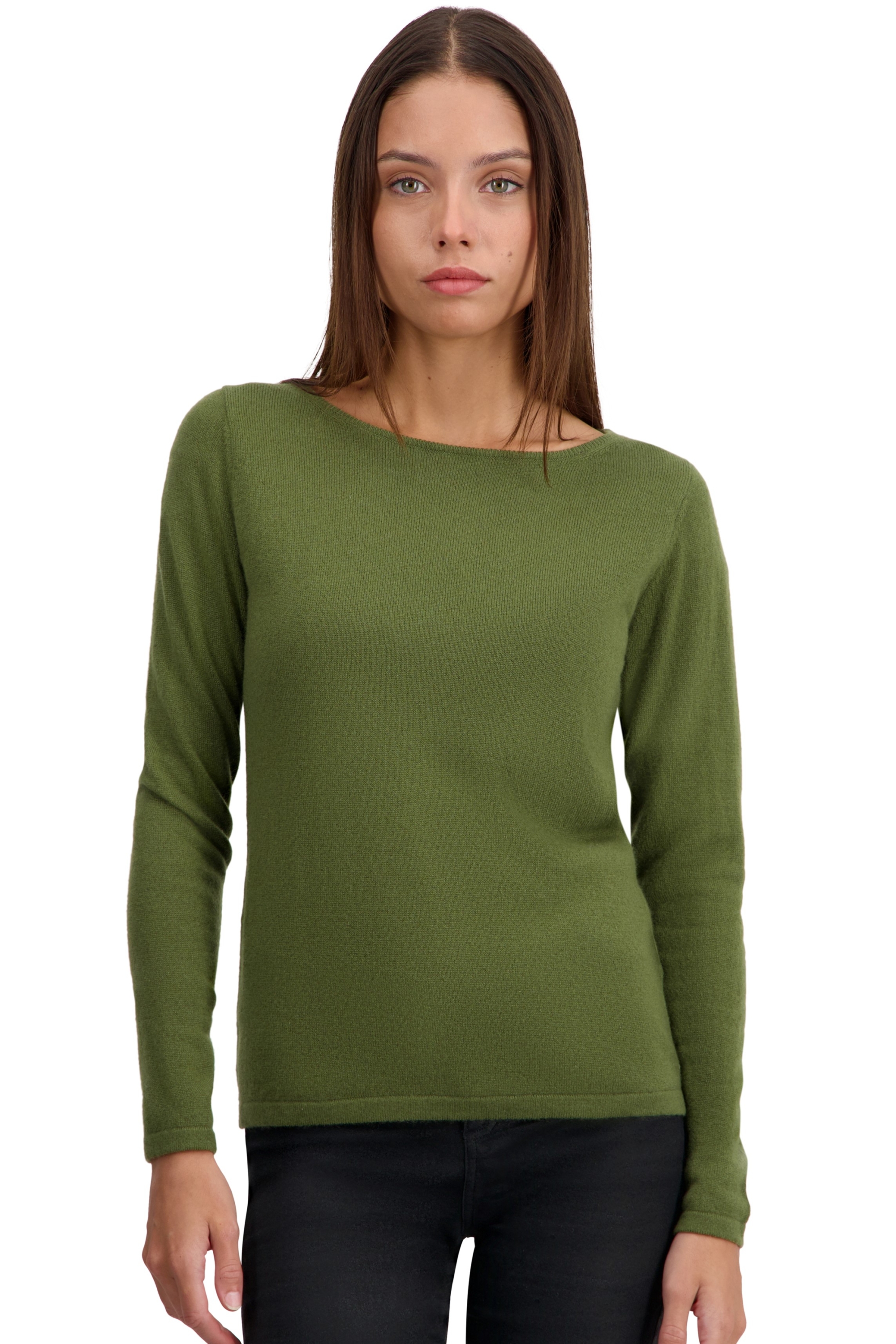 Cachemire pull femme col rond tennessy first olive s
