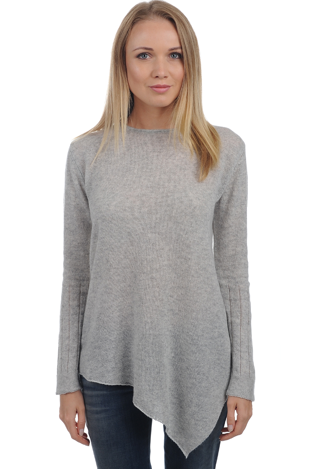 Cachemire pull femme col rond zaia flanelle chine xs