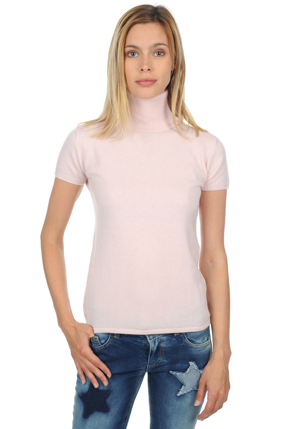 Cachemire pull femme col roule olivia rose pale 2xl