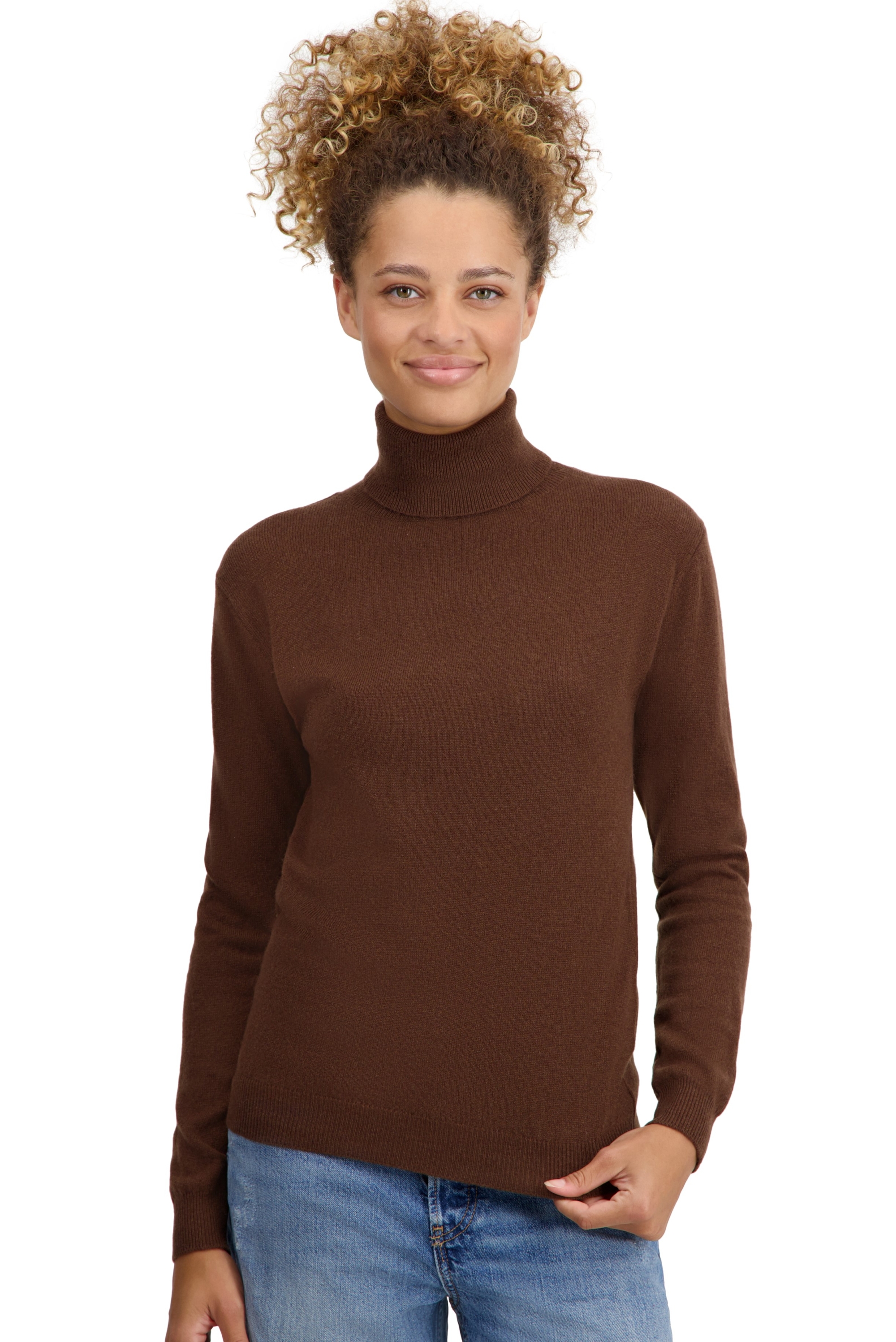 Cachemire pull femme col roule tale first dark camel xl