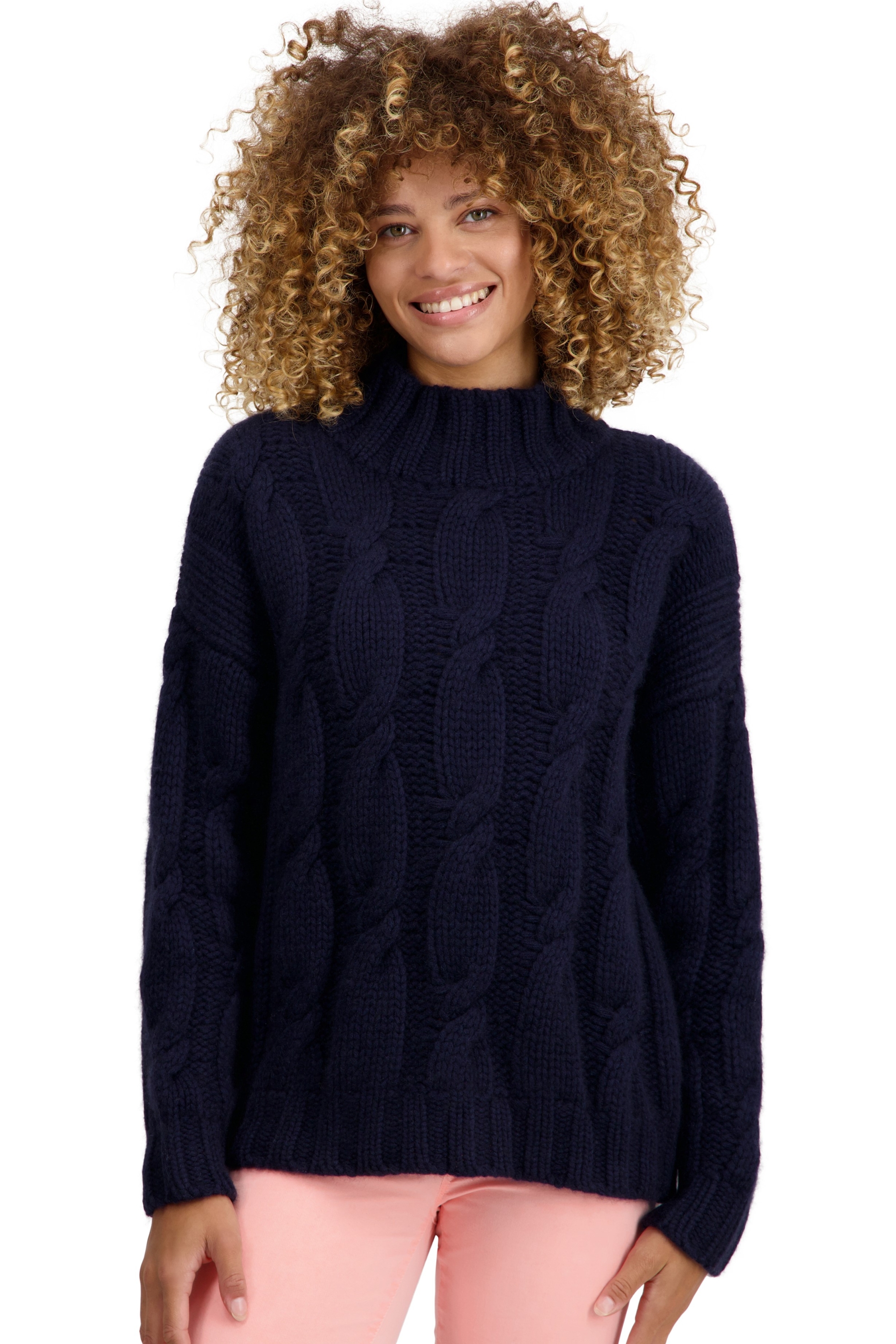 Cachemire pull femme col roule twiggy marine fonce s
