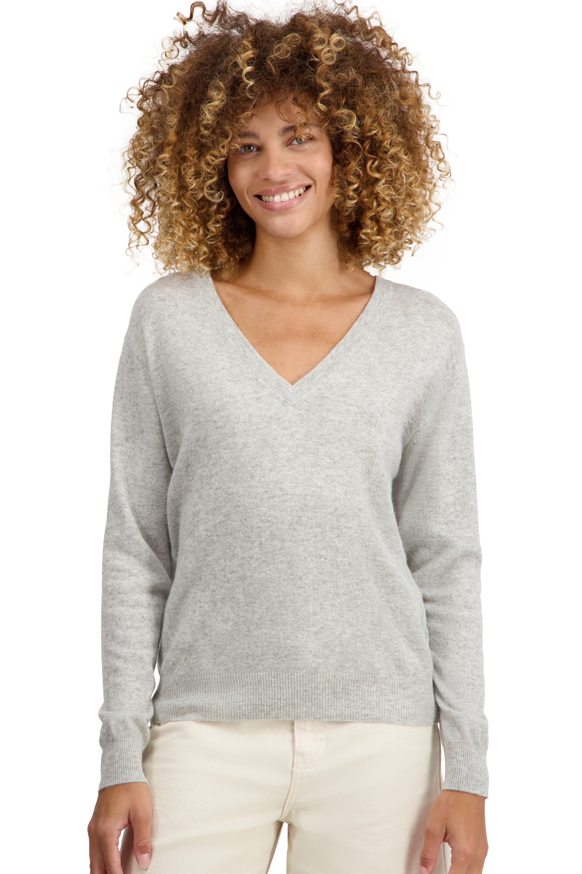 Cachemire pull femme col v tornade flanelle chine 2xl