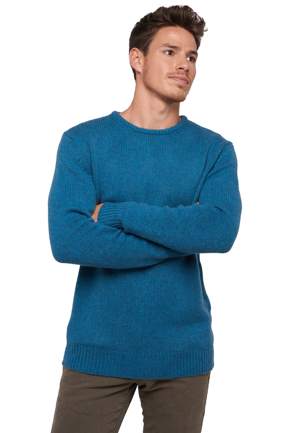 Cachemire pull homme col rond bilal manor blue s