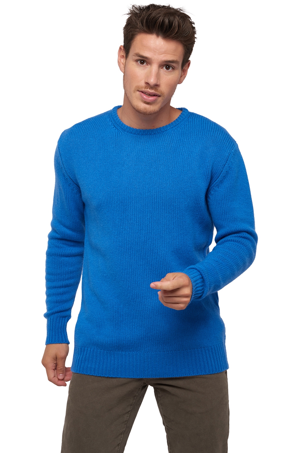 Cachemire pull homme col rond bilal tetbury blue s