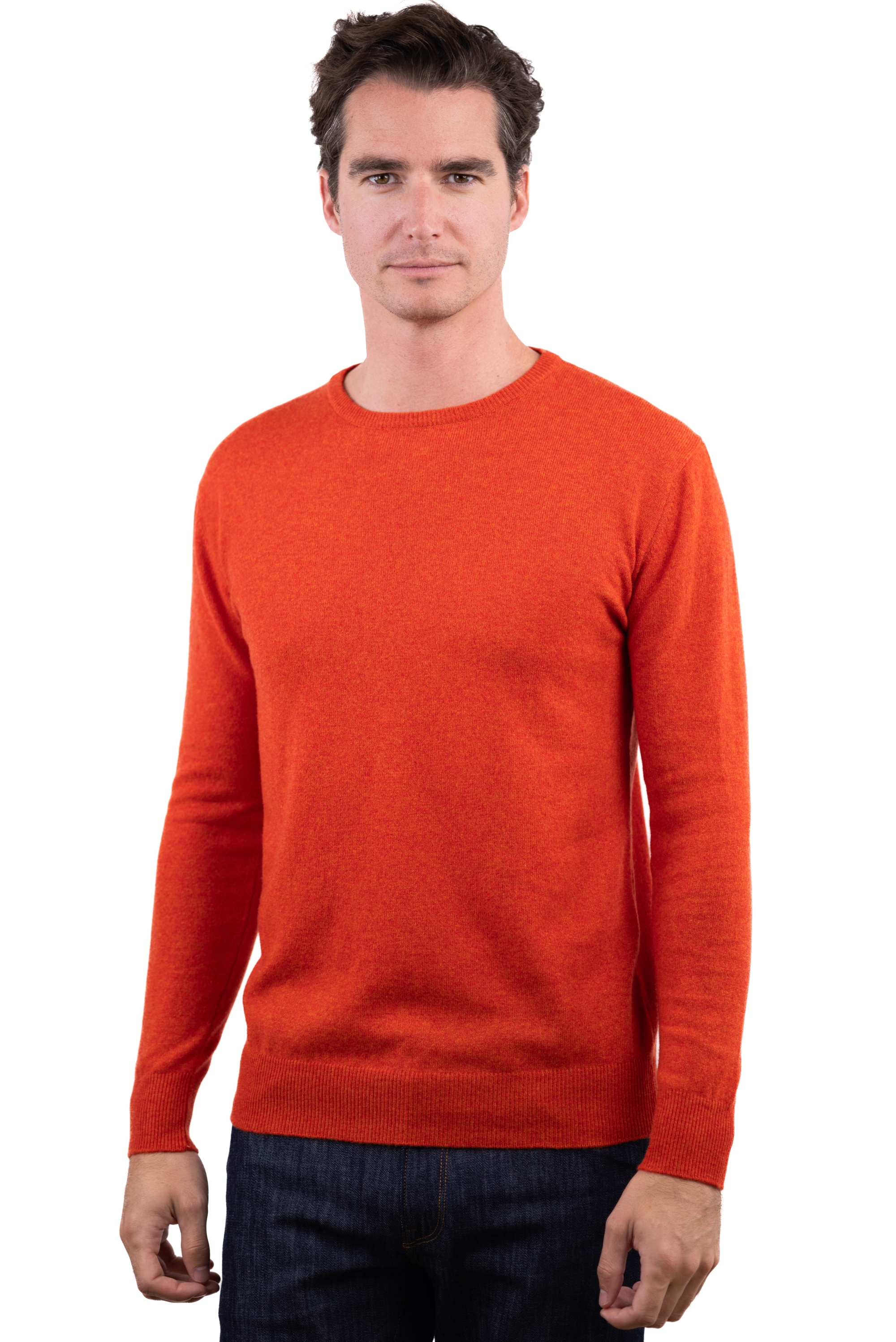 Cachemire pull homme col rond keaton paprika m