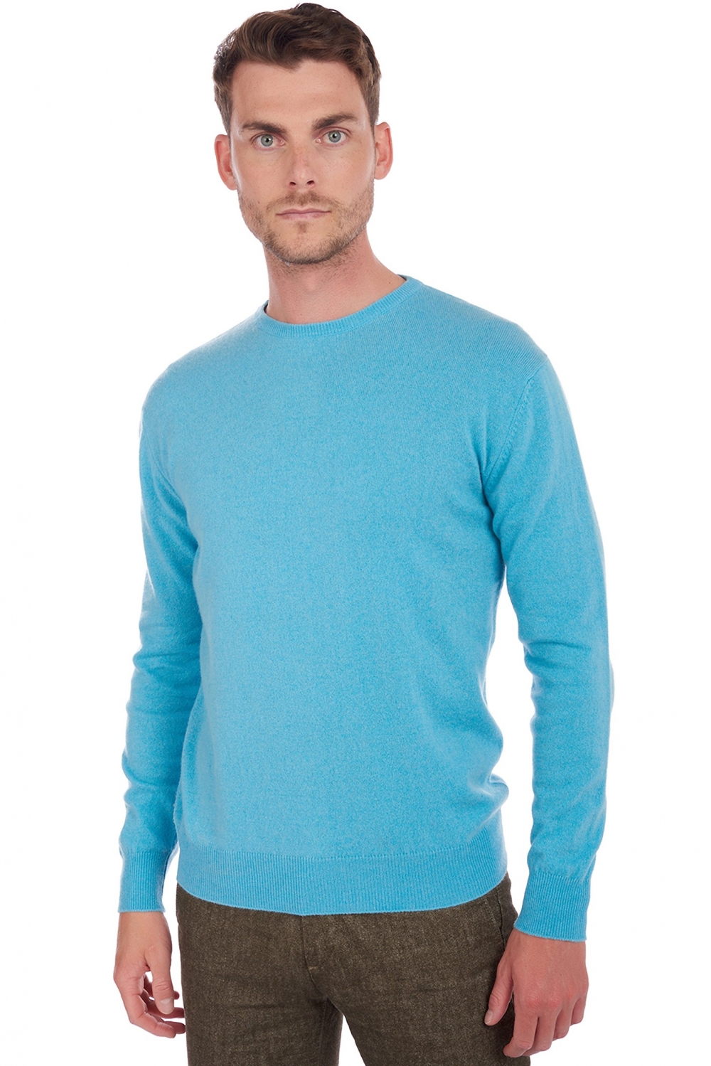 Cachemire pull homme col rond keaton tourmaline m