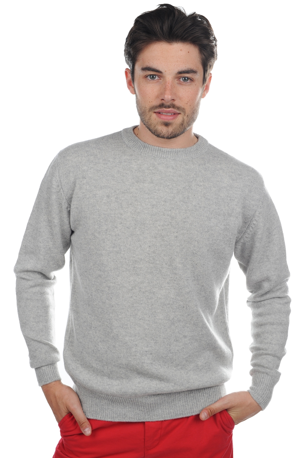 Cachemire pull homme col rond nestor flanelle chine m
