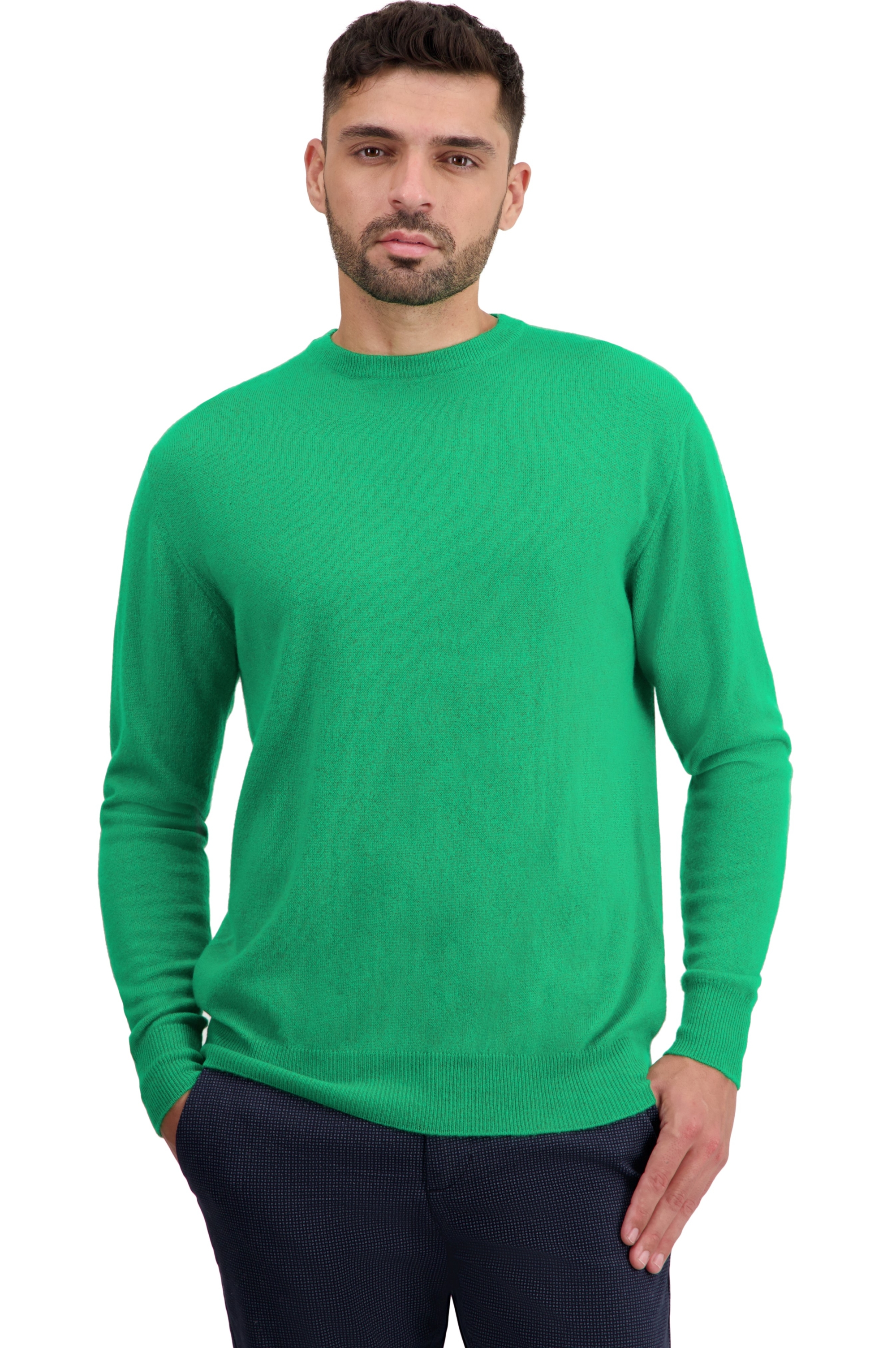 Cachemire pull homme col rond nestor new green 3xl