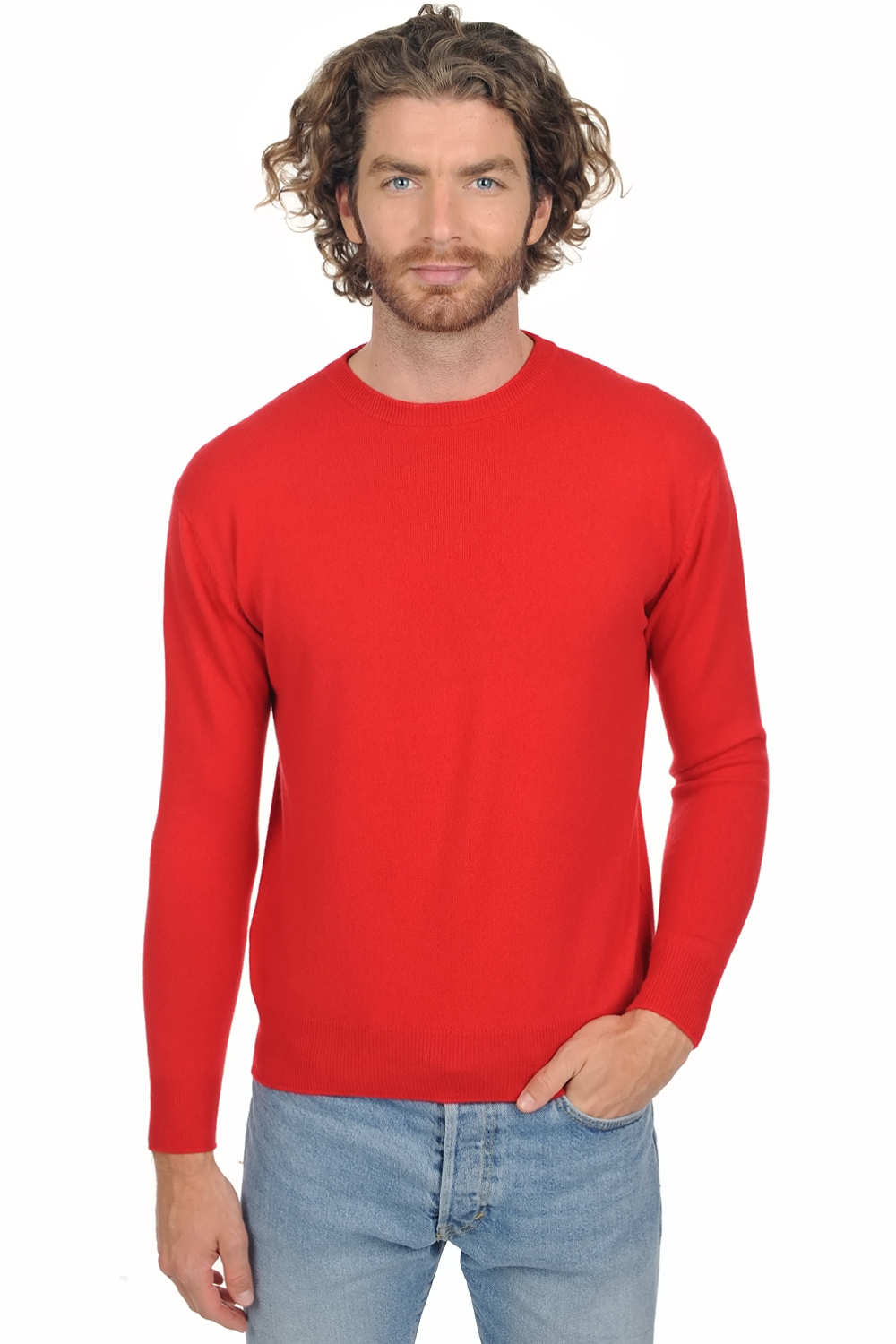 Cachemire pull homme col rond nestor premium rouge xs