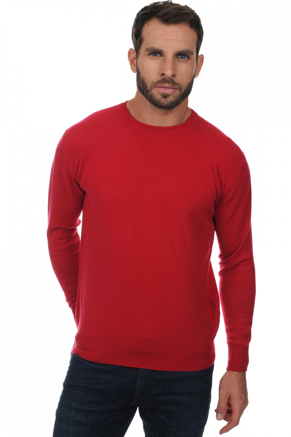 Cachemire pull homme col rond nestor rouge velours 3xl