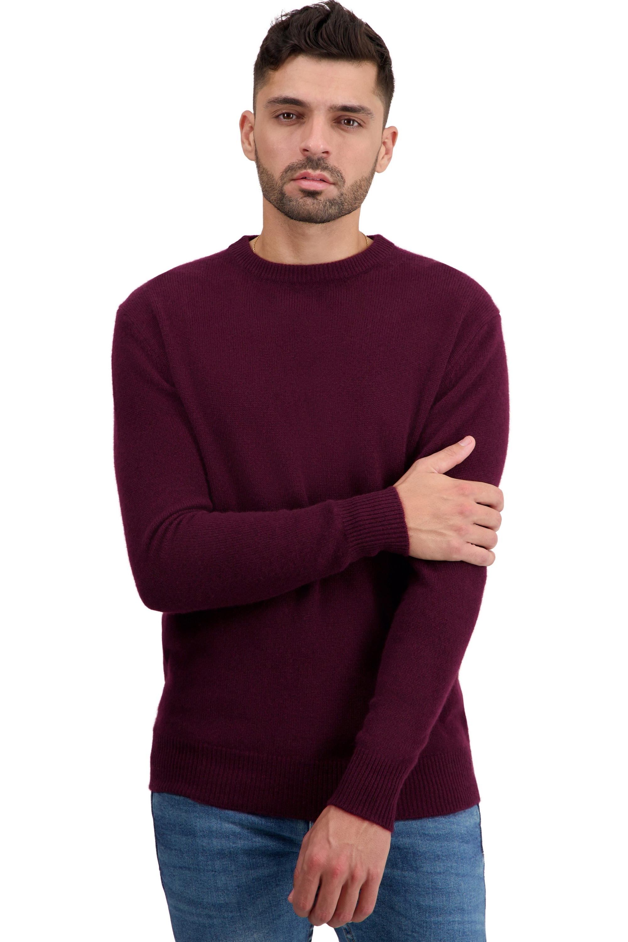 Cachemire pull homme col rond touraine first bordeaux 3xl