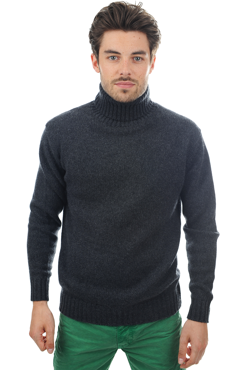 Cachemire pull homme col roule achille anthracite chine 2xl