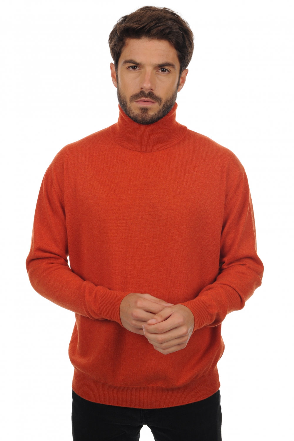 Cachemire pull homme col roule edgar paprika m