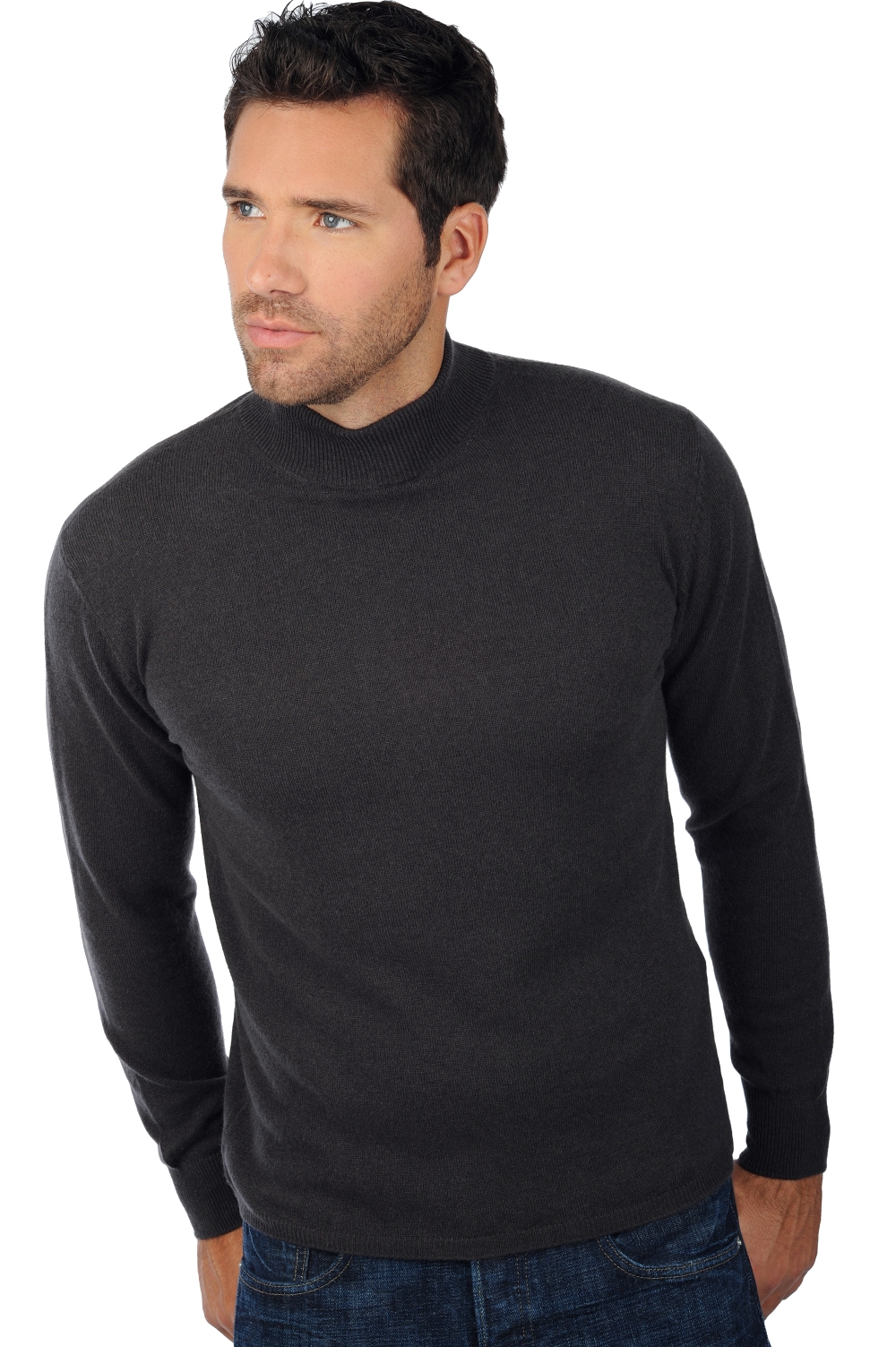 Cachemire pull homme col roule frederic anthracite xl