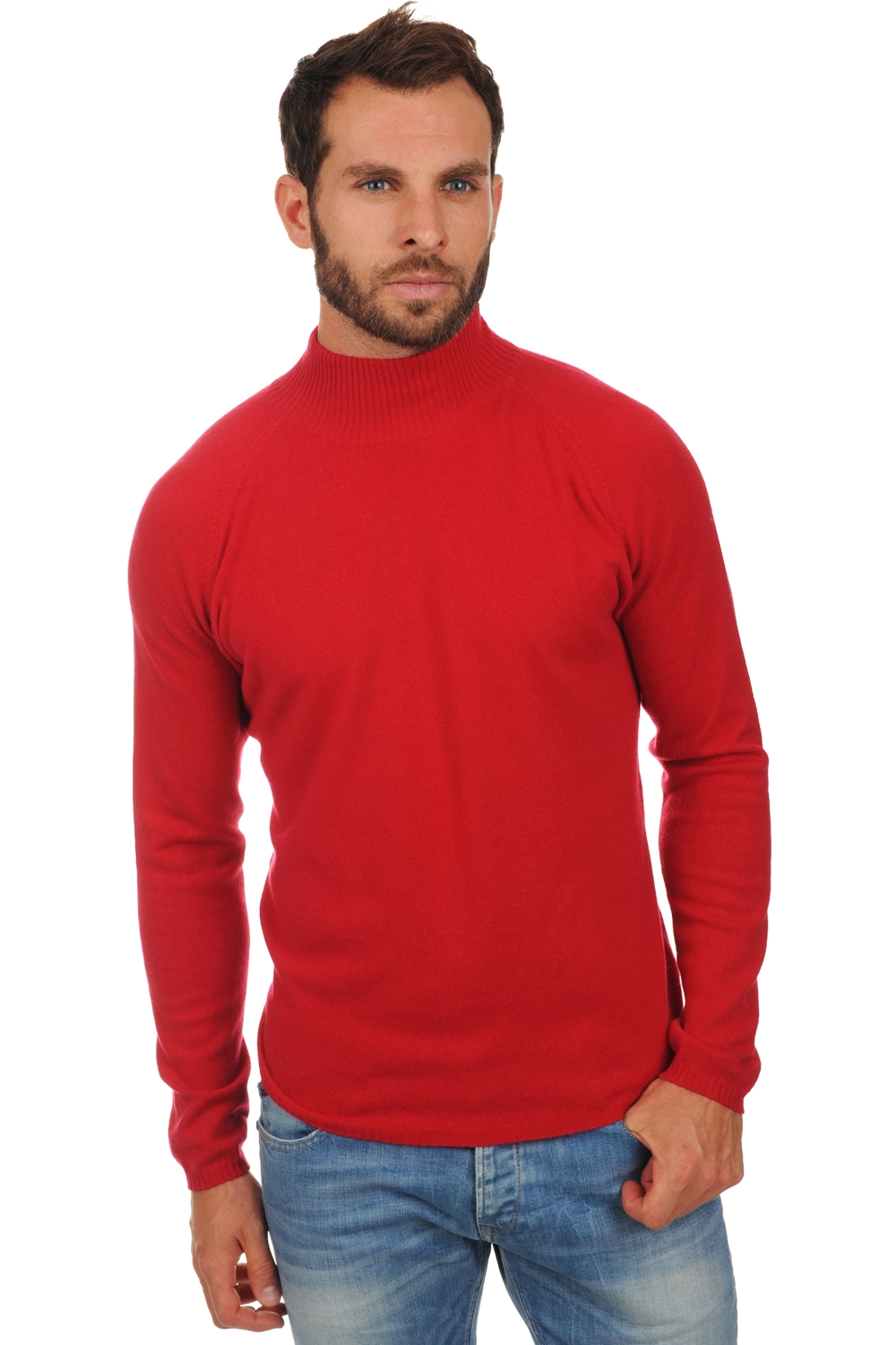 Cachemire pull homme col roule frederic rouge velours l