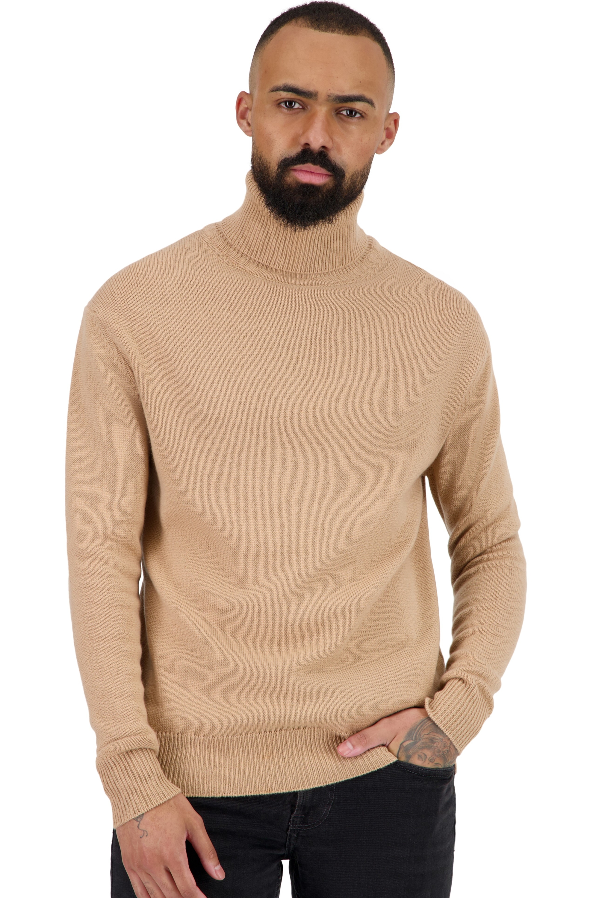Cachemire pull homme col roule torino first creme brulee l