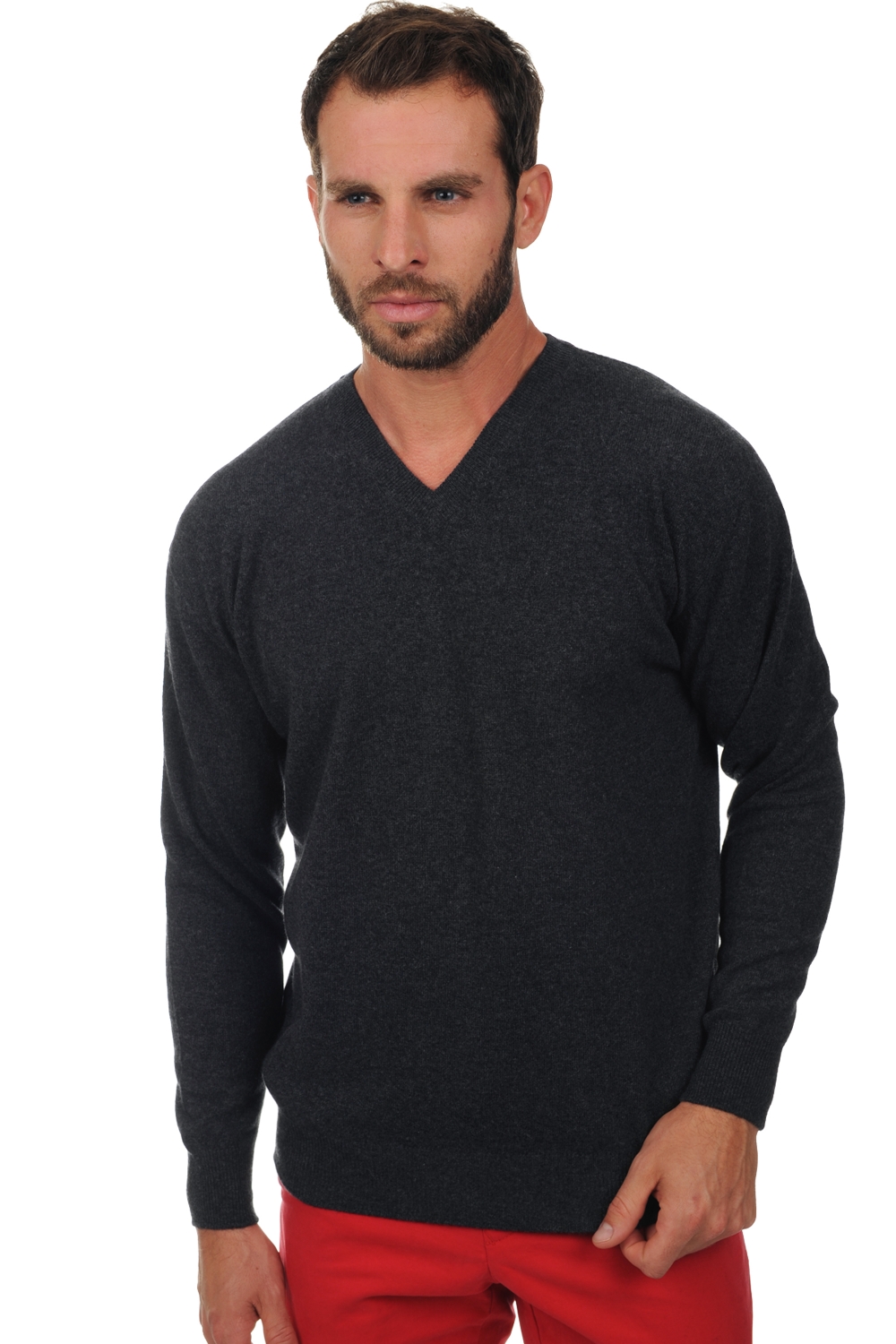 Cachemire pull homme col v gaspard anthracite chine m