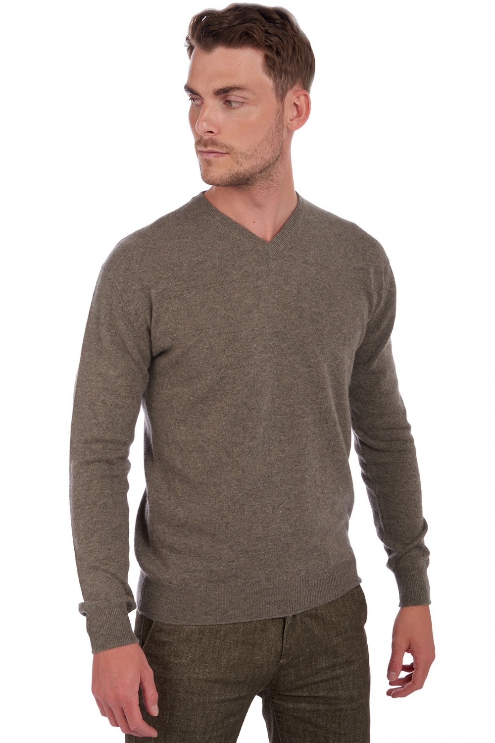 Cachemire pull homme col v gaspard marmotte chine m