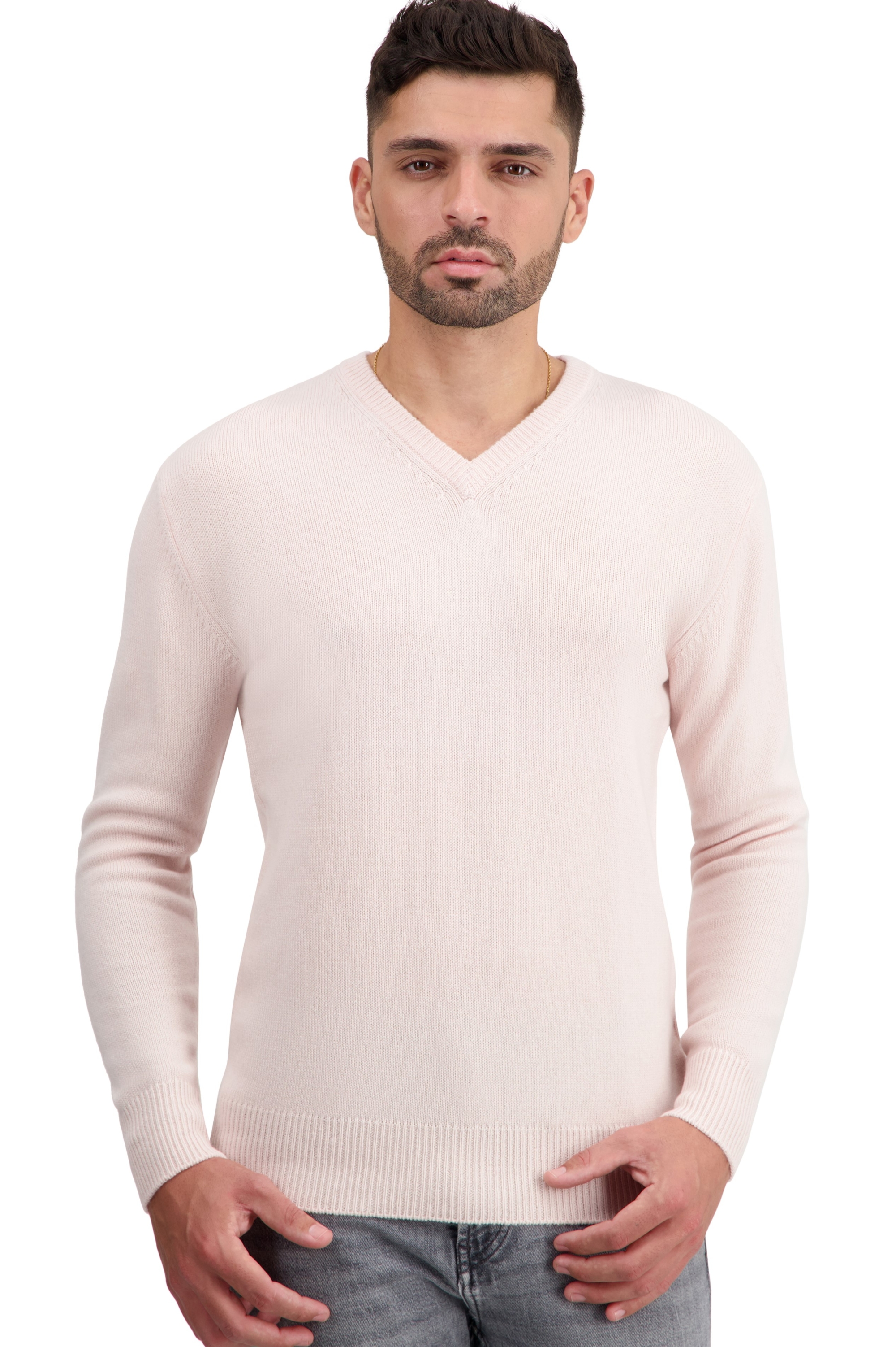 Cachemire pull homme col v tour first mallow 2xl