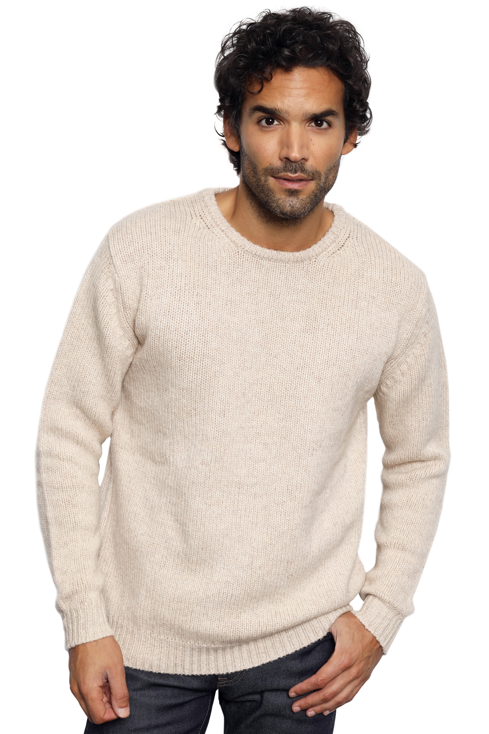 Chameau pull homme col rond cole nature xl